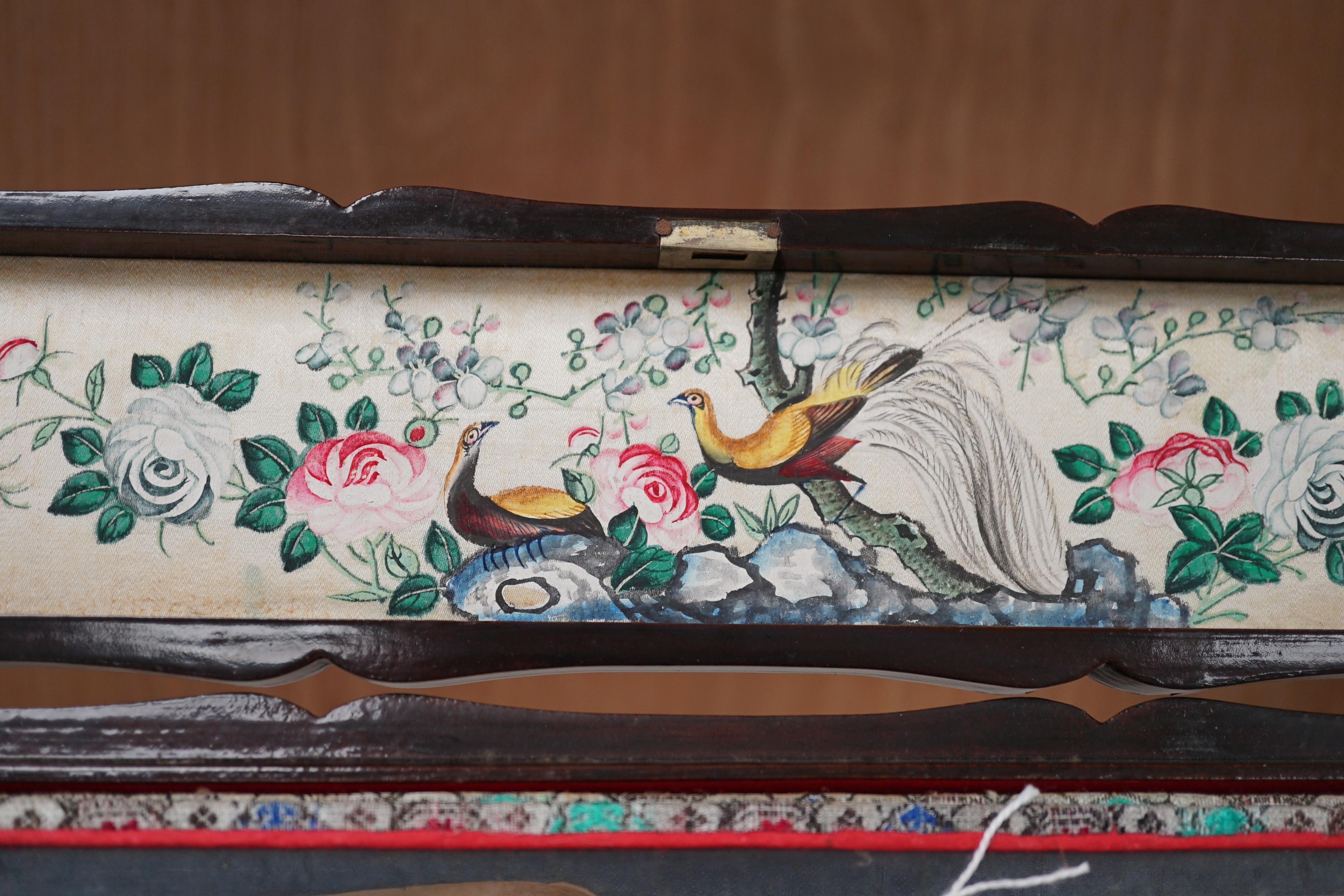 A 19th century Chinese export lacquer fan case, 40.5cm